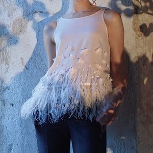 NWOT Moulinette Soeurs Feathered Fringe Blouse